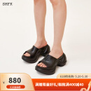 SMFK预售WAVE高跟运动拖鞋SL002B1厚底增高时髦一字拖9.5cm姜珮瑶同款 荒野黑 预售5.31 37