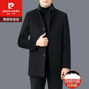 皮尔卡丹（pierre cardin）冬季羊 绒大衣男中长款中年商务加厚立领羊 毛呢子外套 款式一 黑色 165/84A