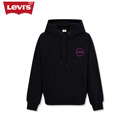 Levi's【商场同款】李维斯女士简约连帽抽绳卫衣美式复古 黑色 A7477-0001 XS