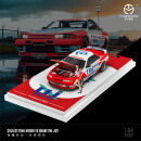 TIME MICRO时光1:64 尼桑GTR 32 赛车涂装 仿真合金汽车模型 尼桑GTR 32-白红UJ赛车-人偶版
