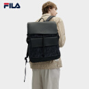 FILA 斐乐官方送礼男士背包2024新款时尚双肩大容量电脑包 正黑色-BK XS