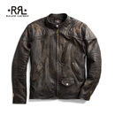 RRL男装 经典款修身版型皮革机车夹克RL90195 001-黑色 M