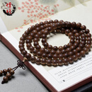 檀境老山檀香手串108颗男女款佛珠 印度迈索尔正区黑肉沉水老料老山檀 7mm*108颗老山檀手链 黑肉沉水