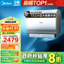 美的（Midea）TECH活水玲珑超薄60升 双胆扁桶电热水器3300W水电分离一级能效F6033-UDpro(HE)国家补贴以旧换新