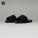lululemon丨restfeel slide 女士拖鞋 *拉绒款 LW9FORS 黑色/金色/黑色 39