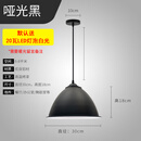 奥罗登简约现代吊灯工业风创意个性单头工矿灯罩吧台餐厅办公室美发店灯 30cm烤漆黑送20瓦LED