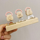 CLCEY金豆豆收纳瓶金豆子小空瓶装黄金豆透明玻璃瓶小物件收藏瓶存储罐 加油+搞钱+给你花+底座