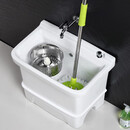 关牧（GuanMu）陶瓷拖把池阳台家用小号卫生间拖布池大号洗墩布池卫生间中号拖把槽洗拖布池子 升级款56厘米【双驱台控带拖把】