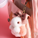 米勒斯（Milesi）可爱装死兔子挂件钥匙扣女书包挂饰毛绒玩偶高档生日小礼物送女生 粉白色
