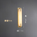潼灯会新中式全铜户外防水壁灯天然云石大门两侧庭院别墅花园灯长条墙灯 户外壁灯铜本色-祥云47cm