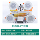 欧迈赫（OUMAIHE）蓝牙音乐筒灯射灯嵌入式客厅卧室吸顶喇叭天花吊顶智能音箱音响灯 白面款4个音乐筒灯套装