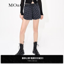 MO&Co.2023夏季新品运动风MC老花松紧高腰牛仔裤短裤MBC2SOT023 牛仔黑色 27/M