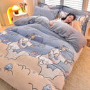 嘉枝鹿双面珊瑚绒被套单件冬天加厚法莱法兰绒被罩加绒1.5米学生单双人 宇航员 200x230[加绒加厚单件被套]