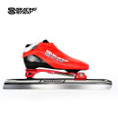 滑启刃系列大道脱位速滑冰刀鞋成人滑冰鞋男女儿童专业速度比赛滑冰鞋 红色 35