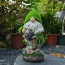 时宴太阳能庭院灯户外花园装饰摆件可爱小矮人精灵灯阳台露台景观灯 植绒-提水壶精灵