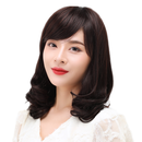 美蝶新款中长假发长波浪卷发时尚女士梨花头套披肩内扣整顶假发套 发尾真发深棕色（发网+钢梳+护理液）