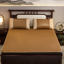 蓓燕冰丝凉席冬夏两用草席子家用双面折叠藤席夏季学生宿舍单人床 贡藤加厚款双面席(有枕套) 135cmX195cm