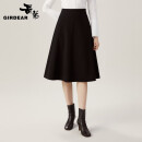 哥弟（GIRDEAR）【GD】高腰中长款法式优雅A字半身伞裙1200336 黑 XL(5码)