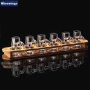 WINEWINGS水晶玻璃小酒壶50毫升分酒器带刻度白酒杯套装家用分酒壶品酒杯一两酒壶 50ml分酒器*6+10ml小酒杯*6+杯架