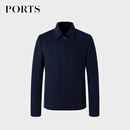 PORTS宝姿男装羊绒保暖百搭毛呢大衣ML9C022LZH006 藏青色 XL