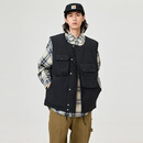 型曼冬季新款多口袋战术羽绒马甲男90白鸭绒蓬松不臃肿百搭保暖外套 黑色 2XL