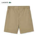 LACOSTE法国鳄鱼男装松紧裤腰亚麻混纺斜纹面料简约通勤短裤|GH7989 CB8/驼色 M 4