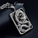 GsunG铂金男士吊坠PT950龙牌浮雕吊牌白金男款大气生肖龙吊坠本命年男 以发货实际重量计算