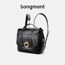Songmont山下有松巧克力系列双肩包设计师新款头层牛皮大容量电脑背包 黑色（现货）