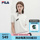 FILA 斐乐官方女子编织衫2024夏季新款时尚休闲简约基础短袖上衣 蒸汽白-IV 175/92A/XL