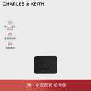 CHARLES&KEITH撞色绗缝菱格迷你卡包女生日礼物CK6-50680926-1 Black黑色 XXS