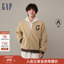 Gap男女装2023秋季新款加绒保暖情侣卫衣841338 棕色 170/92A(M) 亚洲尺码