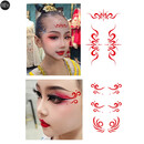 眼尾贴男女孩舞台眼妆贴古风眉心贴儿童眼角脸部化妆防水彩绘贴纸 各5张眼尾花钿+额头花钿