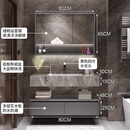 全友家私岩板陶瓷无缝一体盆浴室柜厕所洗手盆柜组合现代简约卫生间洗漱台 q7 储物半镜柜80cm 岩板陶瓷无