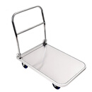 京棣工品 不锈钢平板车 拉货车 防腐蚀搬运车 201不锈钢75*50轻音轮400斤 