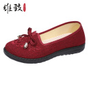 维致老北京布鞋女单鞋老人鞋软底妈妈鞋绣花中式国风一脚蹬 WZ1034 37