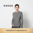 ERDOS 24冬季新品半高领单畦时尚休闲简约百搭双拉链女开衫羊绒衫 玛瑙灰 170/88A/L