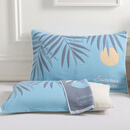 细彩棉帎巾枕头巾大人六层纱布枕巾一对装防螨整巾忱巾 朝阳花蓝一对