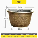 特大号花盆树脂加厚铁树荷花大果树盆景阳台庭院户外种树 (2个)金色口径50厘米高31 树脂 有孔花卉绿植盆
