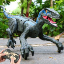 久好 大号遥控恐龙玩具电动智能机械恐龙机器人玩具仿真动物模型玩具可发声侏罗纪动物会走路迅猛龙 迅猛龙蓝色【原装USB充电线+遥控器+礼盒装】