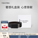 Calvin Klein Jeans男士真皮双面用金属板扣平滑扣牛皮腰带节日礼物HC589H38 001-太空黑 90cm