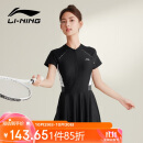 李宁（LI-NING）泳衣女连体裙式游泳衣遮肚显瘦抗氯速干温泉泳装546 黑色 XXL 