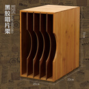 黑胶lp唱片收纳架怀旧碟片CD收纳盒唱片柜储存柜唱片盒黑胶唱片架子 加大木质