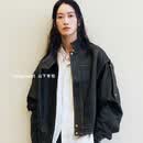 Songmont山下有松擦色绵羊皮两穿复古短款皮衣夹克外套男女同款 深棕色 M