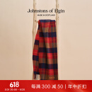 JOHNSTONS OF ELGIN【MR.SLOWBOY联名系列】红蓝格纹羊绒围巾男女 Keats