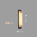 潼灯会新中式全铜户外防水壁灯天然云石大门两侧庭院别墅花园灯长条墙灯 户外壁灯黑擦金-福䘵60cm