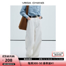 VEGA CHANG牛仔裤女2024秋季新款休闲香蕉裤宽松阔腿白色裤子 本白色 M