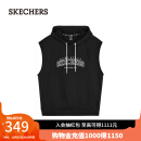 斯凯奇（Skechers）针织连帽无袖T恤衫夏季时尚成毅同款L124U177 碳黑/0018 L