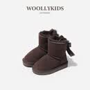 小羊沃利woollykids真皮男女宝宝雪地靴冬季加毛防滑皮毛一体童鞋 巧克力 28 适合脚长16.6cm