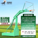 猎钢狼户外篮球架成人标准款比赛篮球框学校公园室外移动篮球架升降款 绿色高配国标款