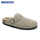BIRKENSTOCK勃肯德国进口新品男女款绒面Boston shearling毛毛鞋 沙色窄版1028299 39  （偏小，建议大一码）